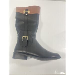 Jones New York Boots Womens Size 6.5 Black JNY-LEODENN Knee High Riding Buckle